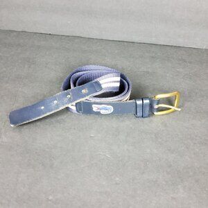 Vintage Lacoste Blue Belt Size 38 Leather and Cotton Brass Belt
